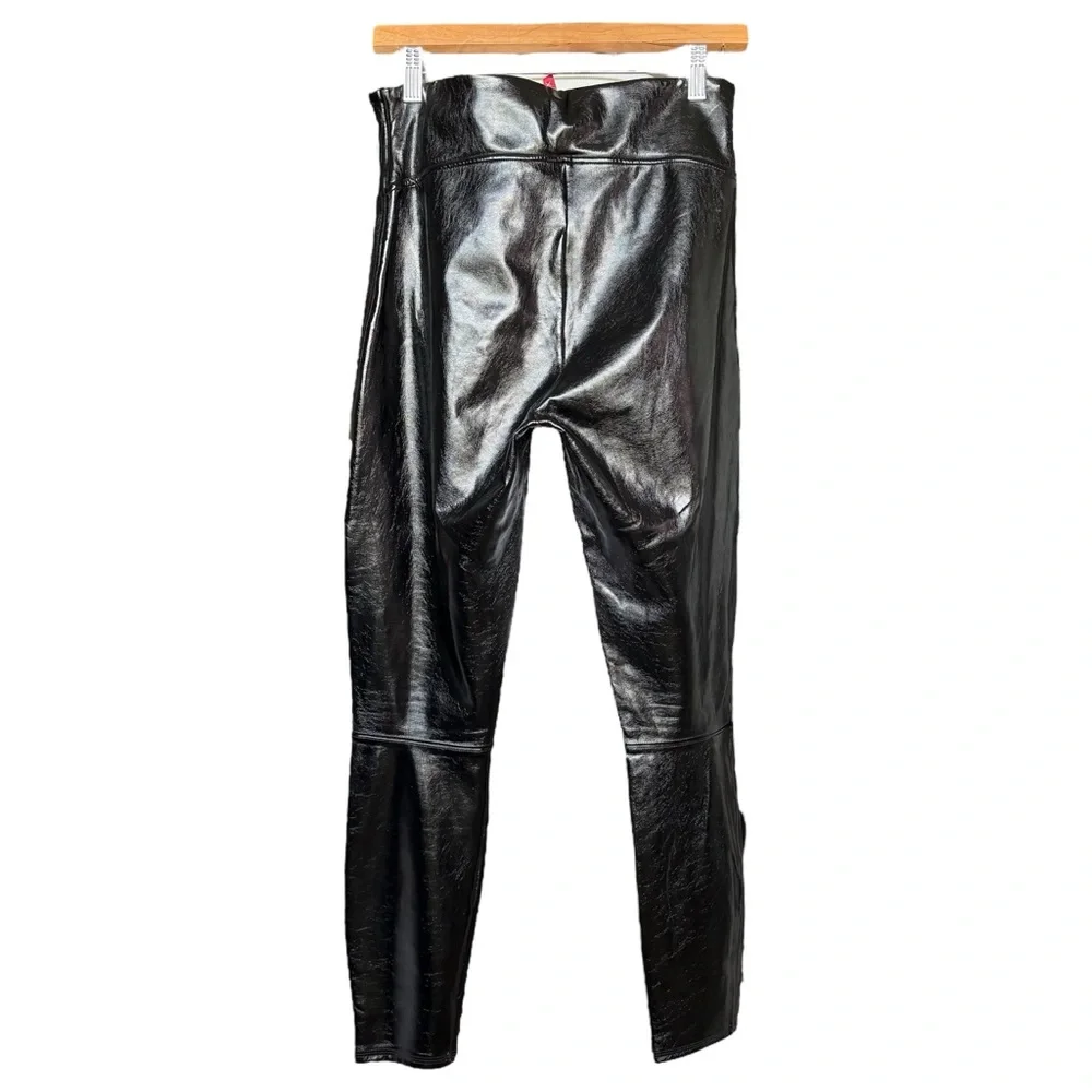Spanx Faux Patent Leather Leggings Classic Black Women's size medium - Picture 8 of 10